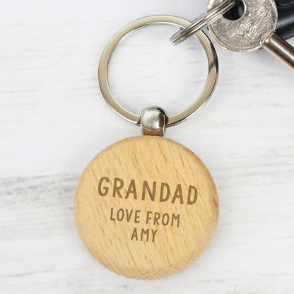 Personalised Free Text Wooden Keyring