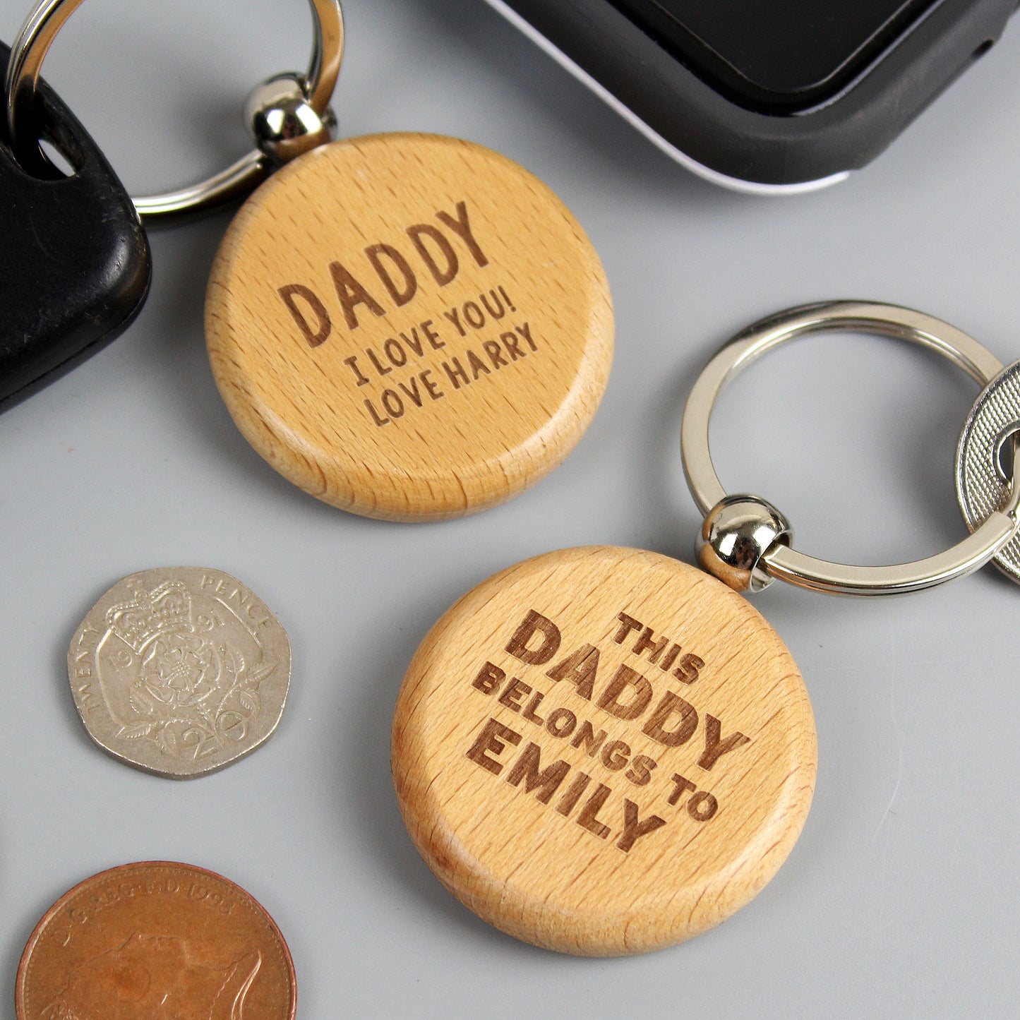 Personalised Free Text Wooden Keyring