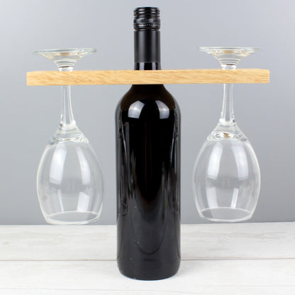 Personalised Free Text Wine Glass & Bottle Holder