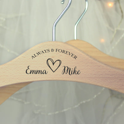 Personalised Always & Forever Wooden Hanger