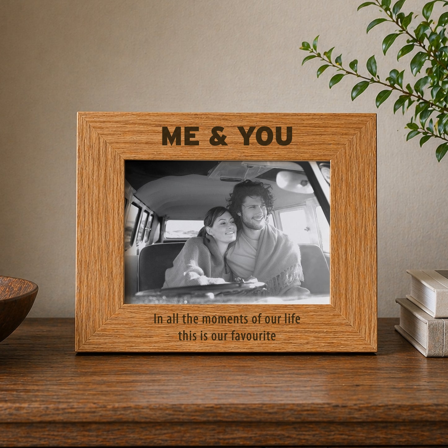 Personalised Bold Text 4x6 Wooden Photo Frame