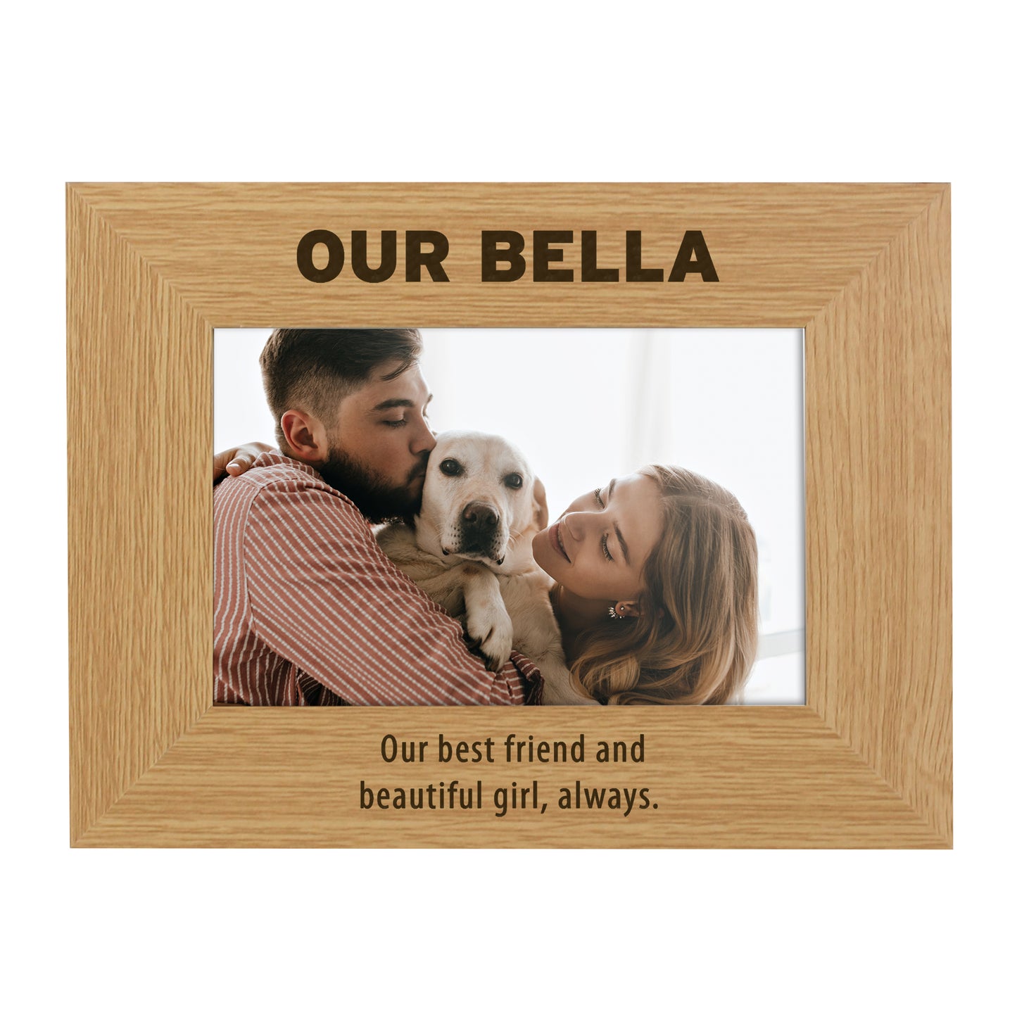 Personalised Bold Text 4x6 Wooden Photo Frame