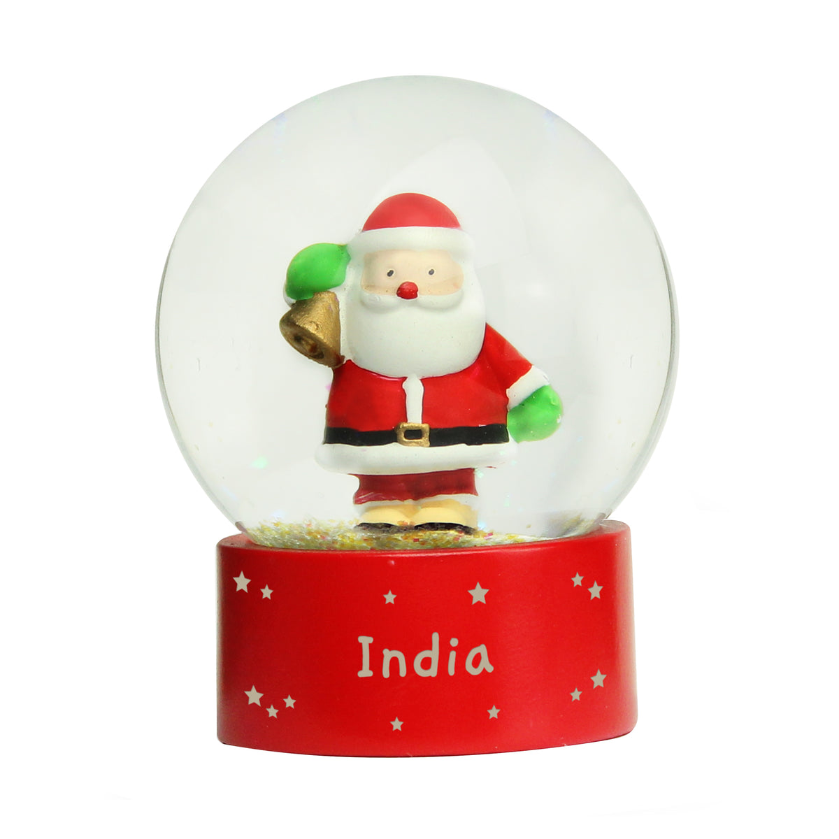 Personalised Name Only Santa Snow Globe