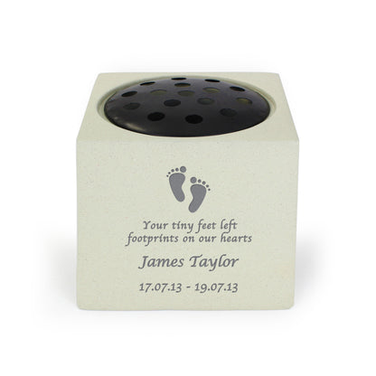 Personalised Footprints Memorial Vase