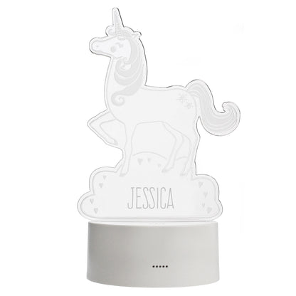 Personalised Unicorn LED Colour Changing Night Light