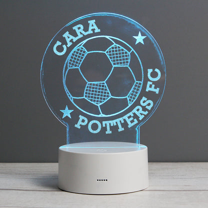 Personalised Football LED Colour Changing Desk Night Light