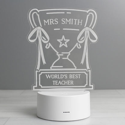 Personalised Trophy LED Colour Changing Night Light