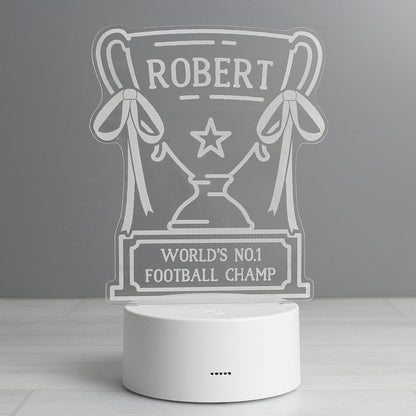 Personalised Trophy LED Colour Changing Night Light