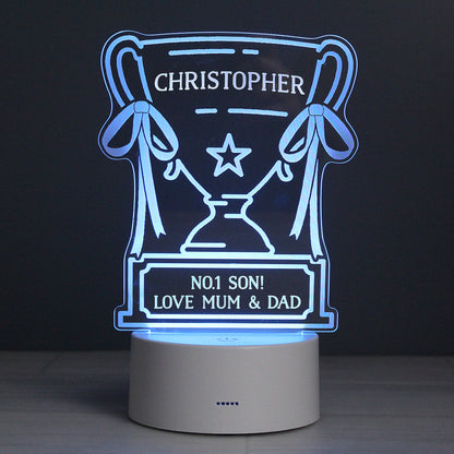 Personalised Trophy LED Colour Changing Night Light