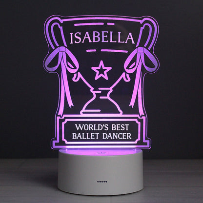 Personalised Trophy LED Colour Changing Night Light