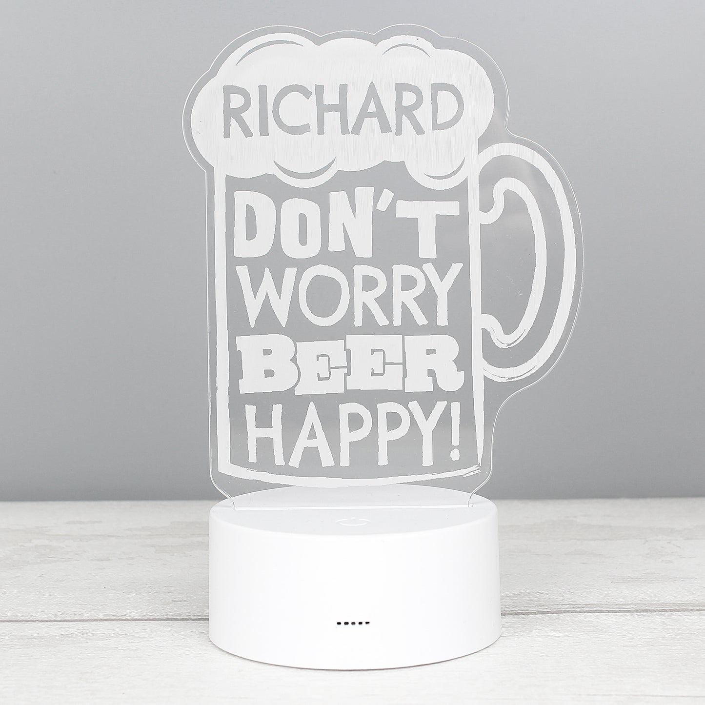 Personalised ""Beer Happy""  LED Colour Changing Light