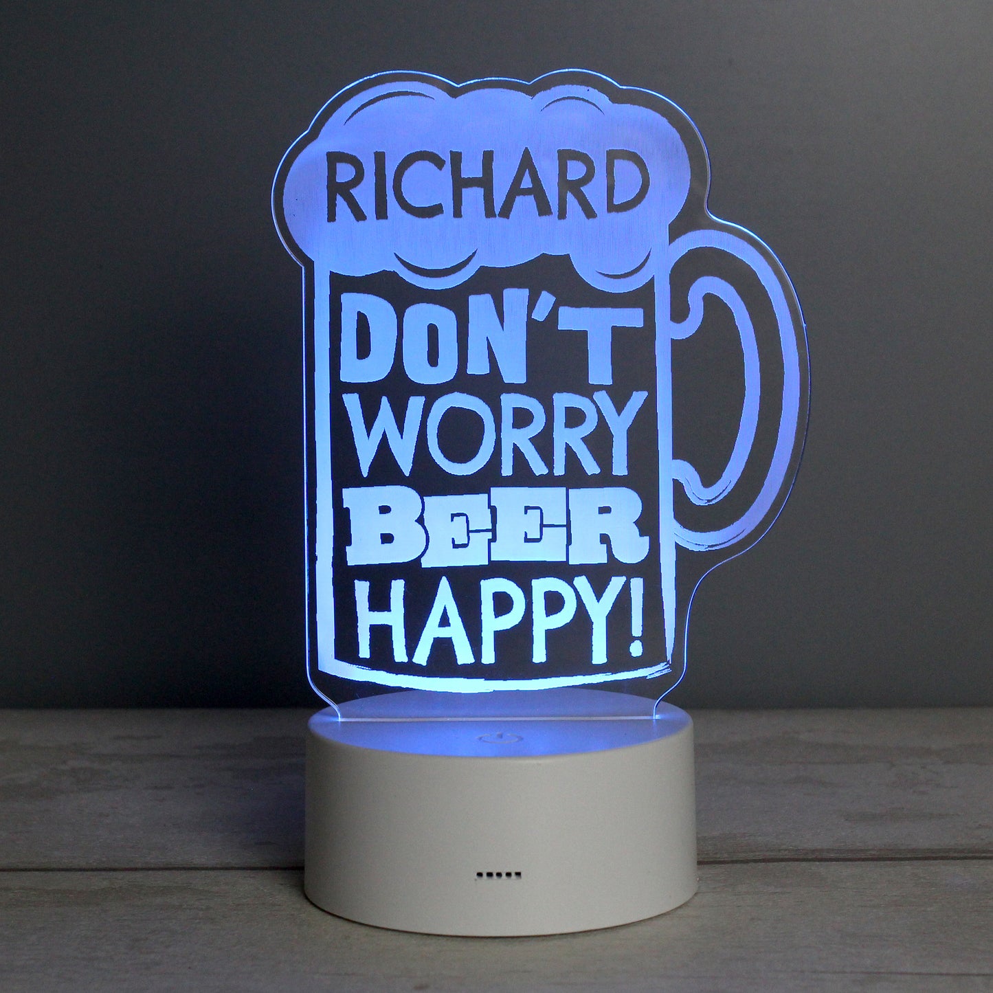 Personalised ""Beer Happy""  LED Colour Changing Light