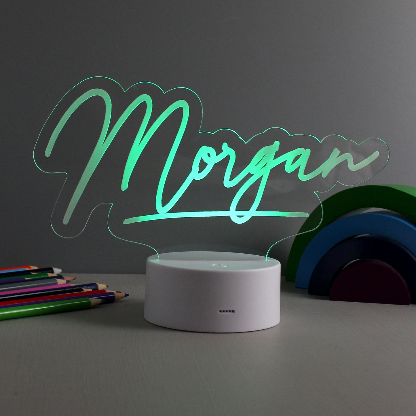 Personalised Free Text LED Colour Changing Desk Night Light