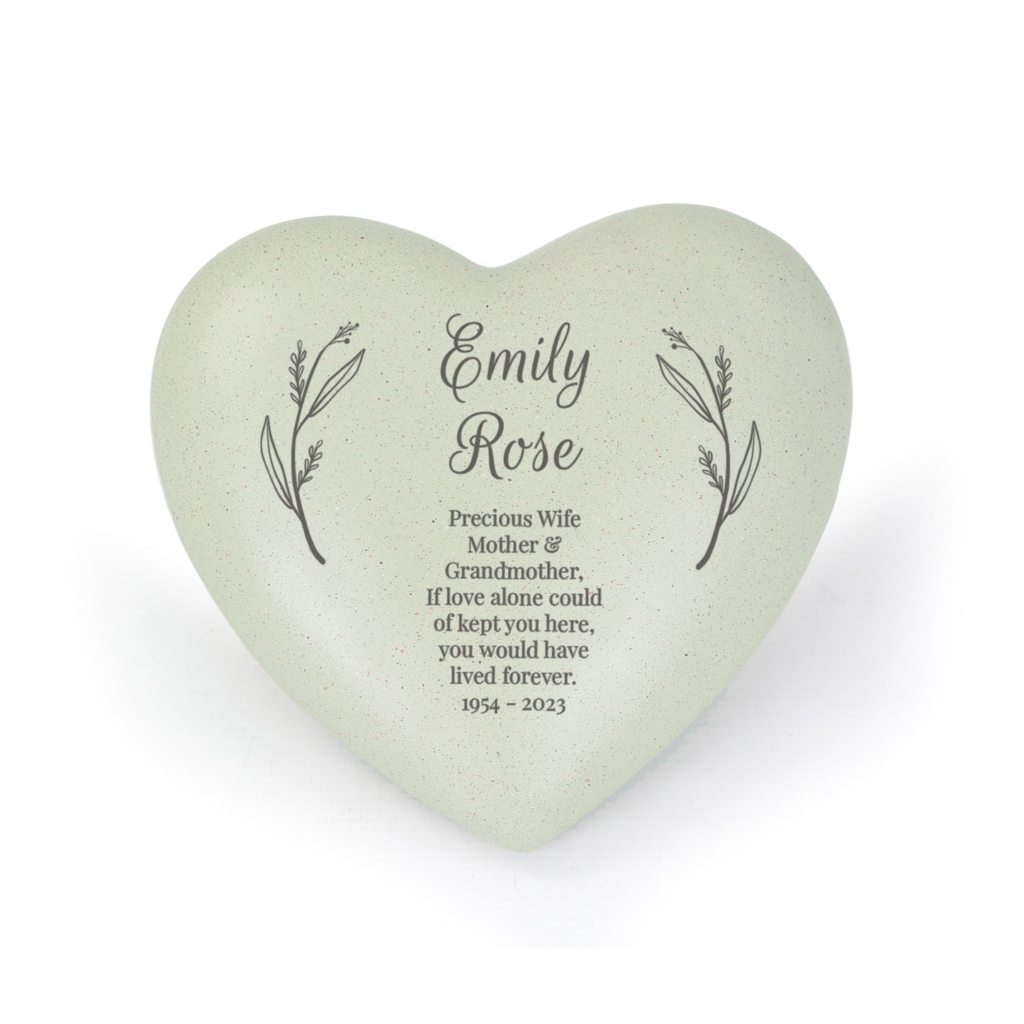 Personalised Free Text Heart Memorial