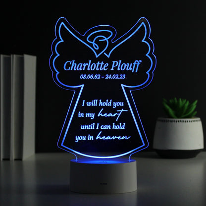 Personalised Angel Memorial Verse Colour Changing LED Light