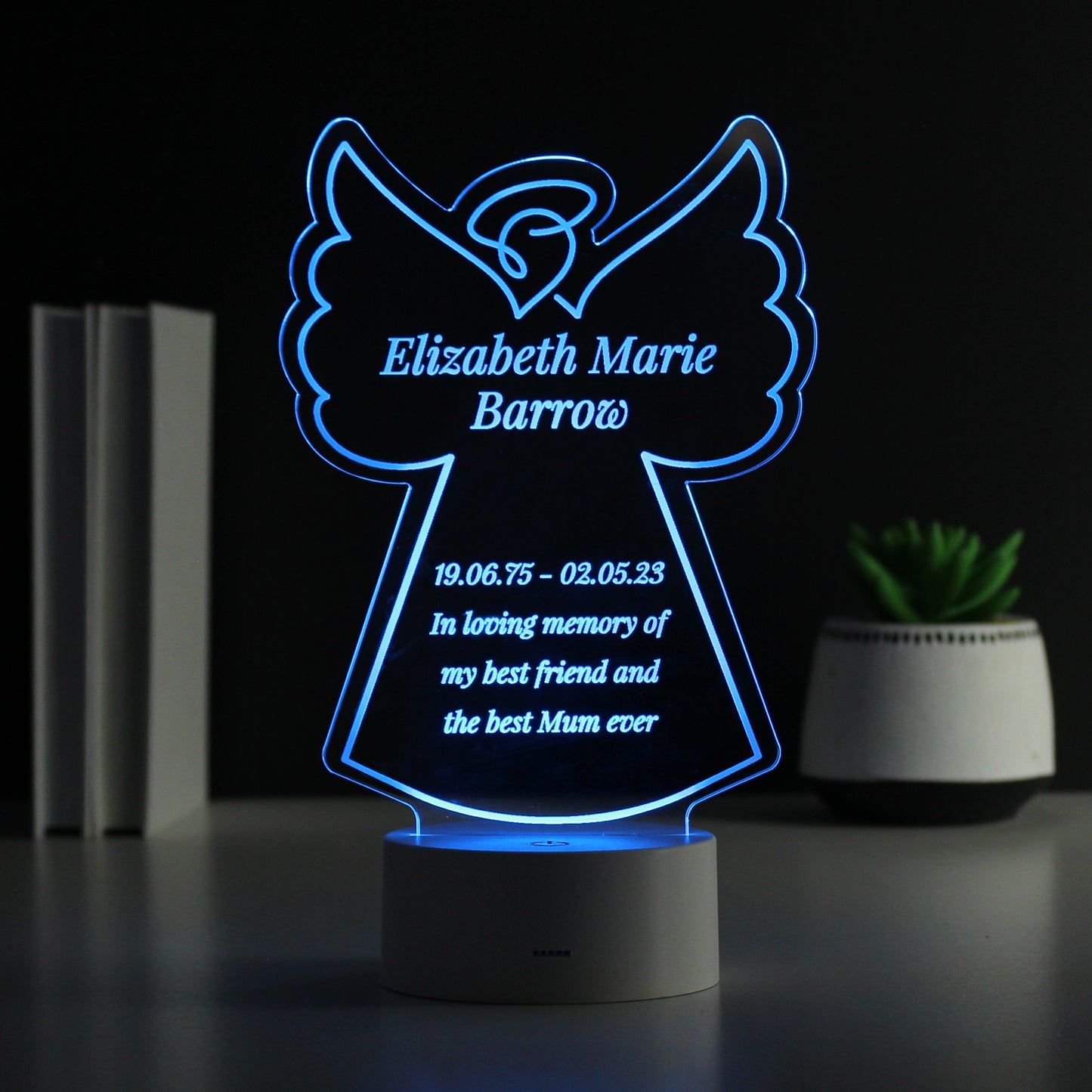 Personalised Free Text Angel Memorial Colour Changing LED Light