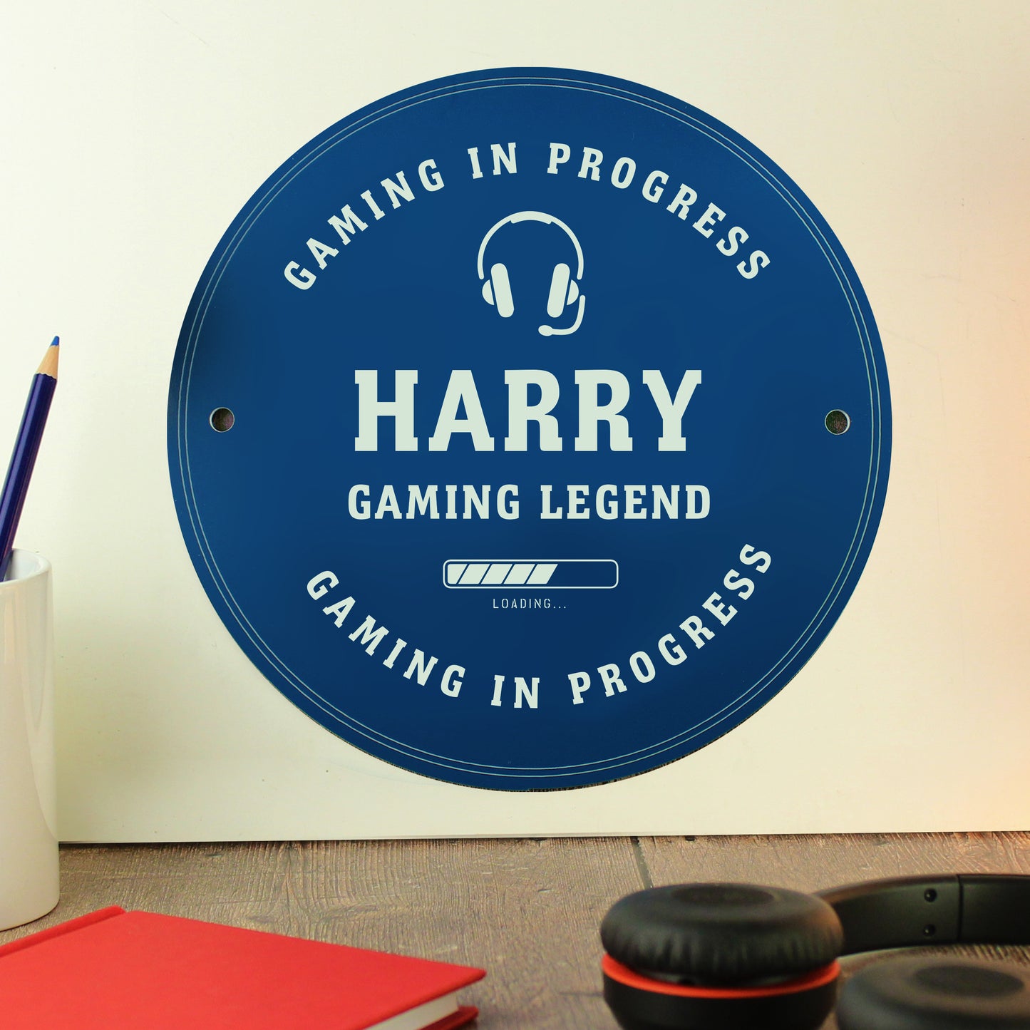 Personalised Gaming Blue Plaque