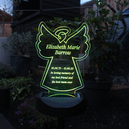 Personalised Angel Memorial Outdoor Solar Light