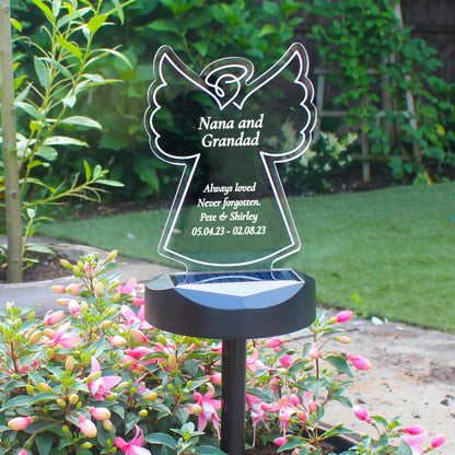 Personalised Angel Memorial Outdoor Solar Light