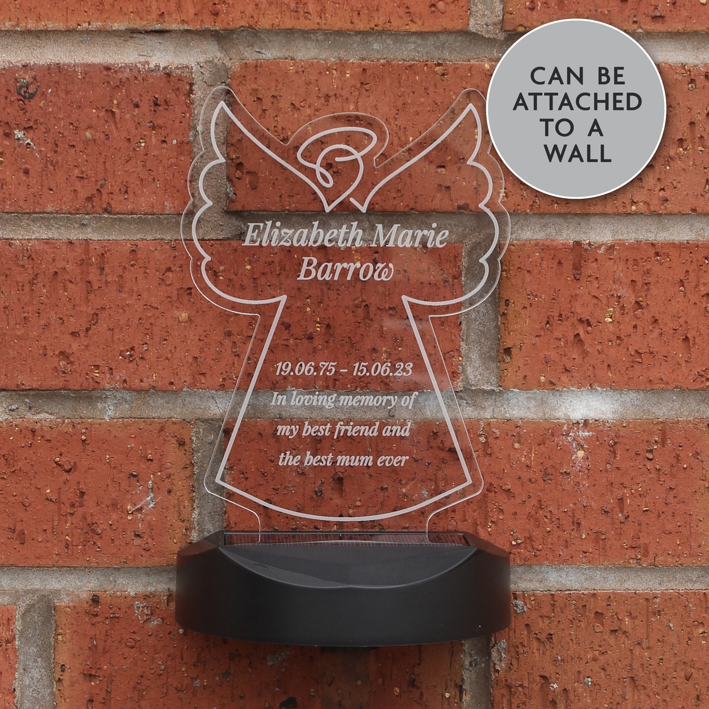 Personalised Angel Memorial Outdoor Solar Light