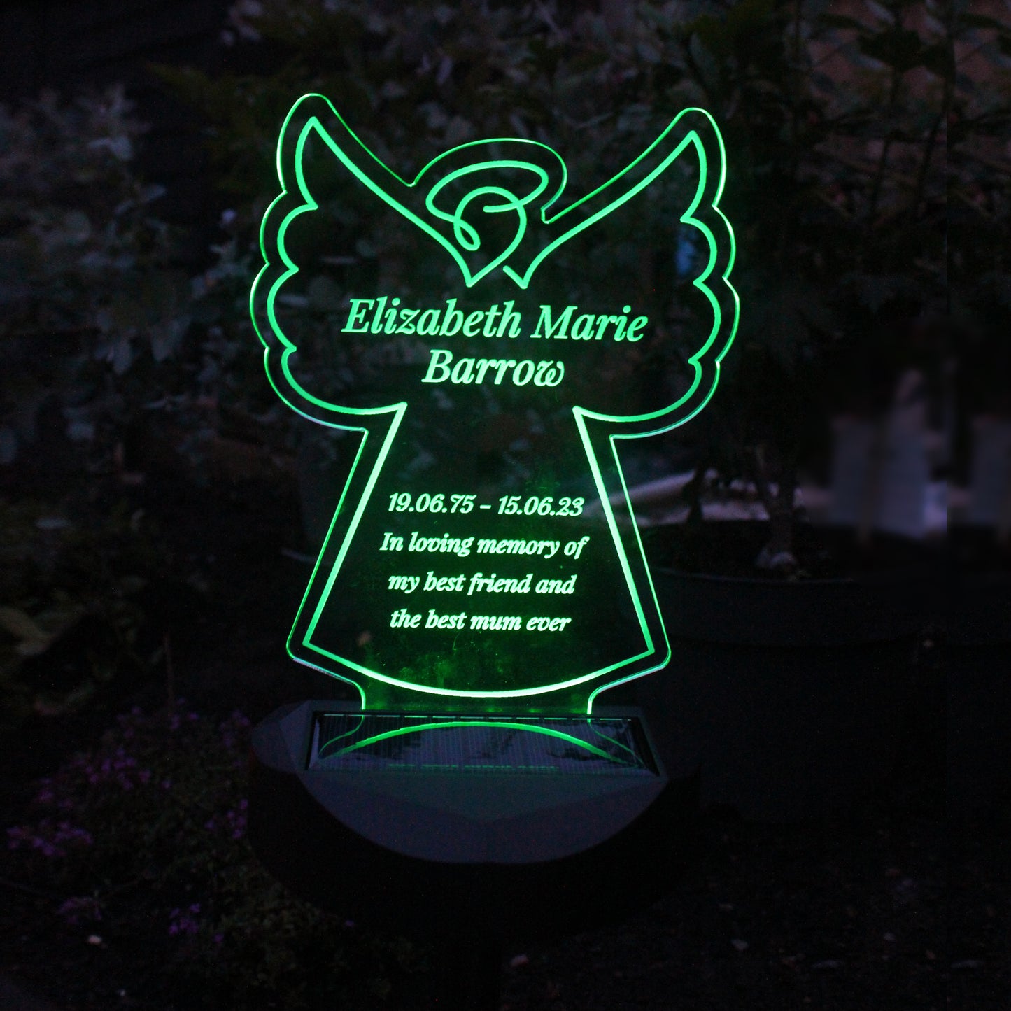 Personalised Angel Memorial Outdoor Solar Light