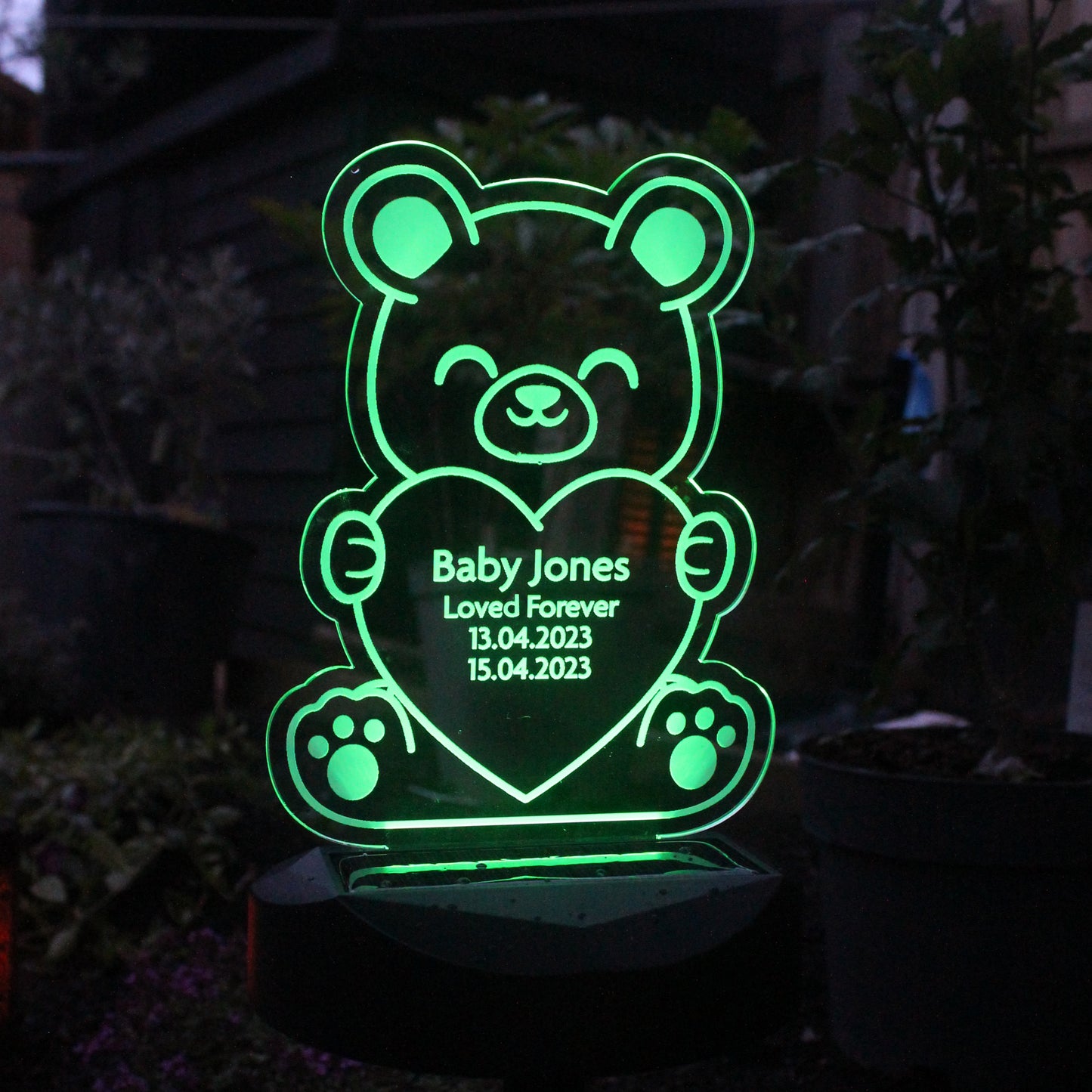 Personalised Bear Memorial Outdoor Solar Light