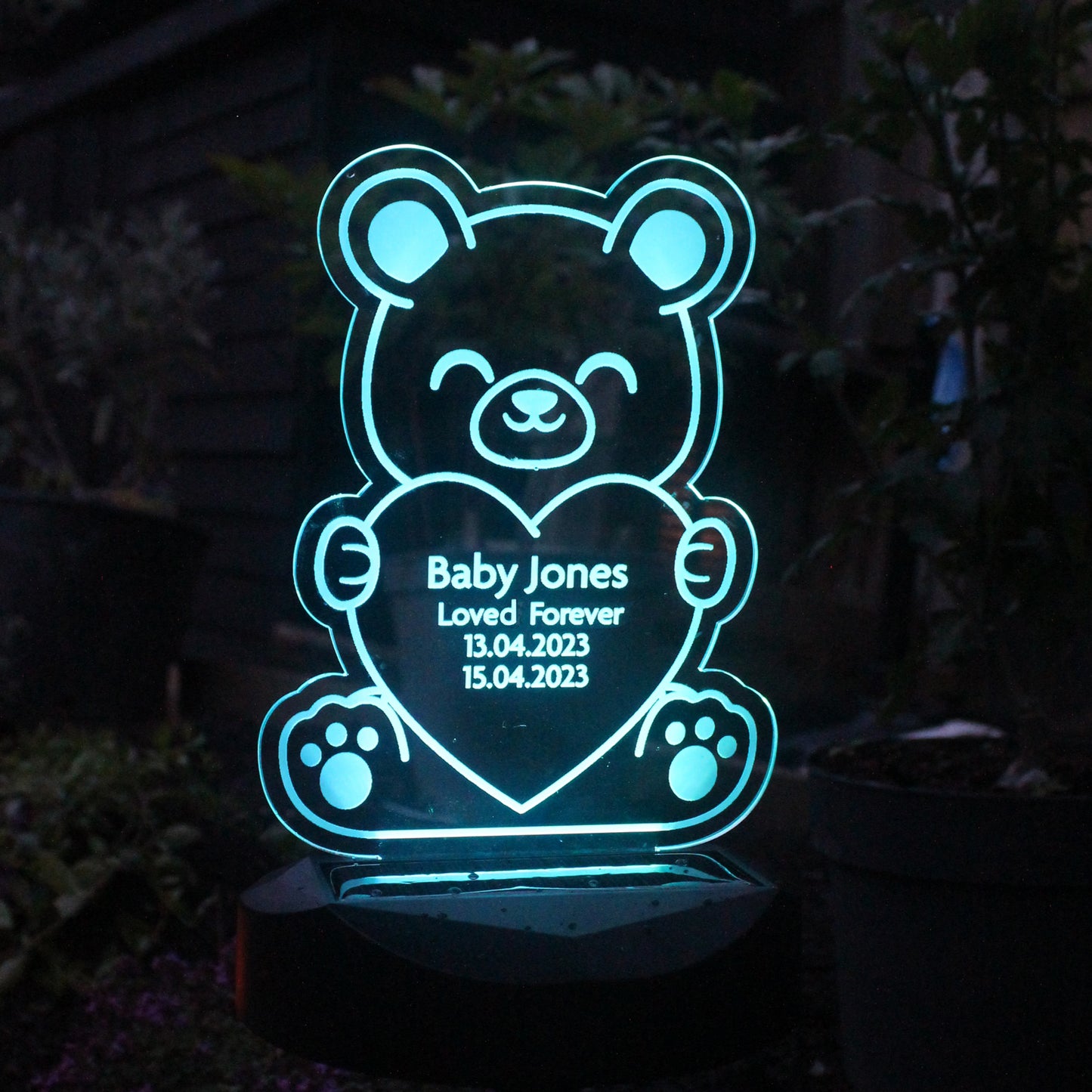 Personalised Bear Memorial Outdoor Solar Light