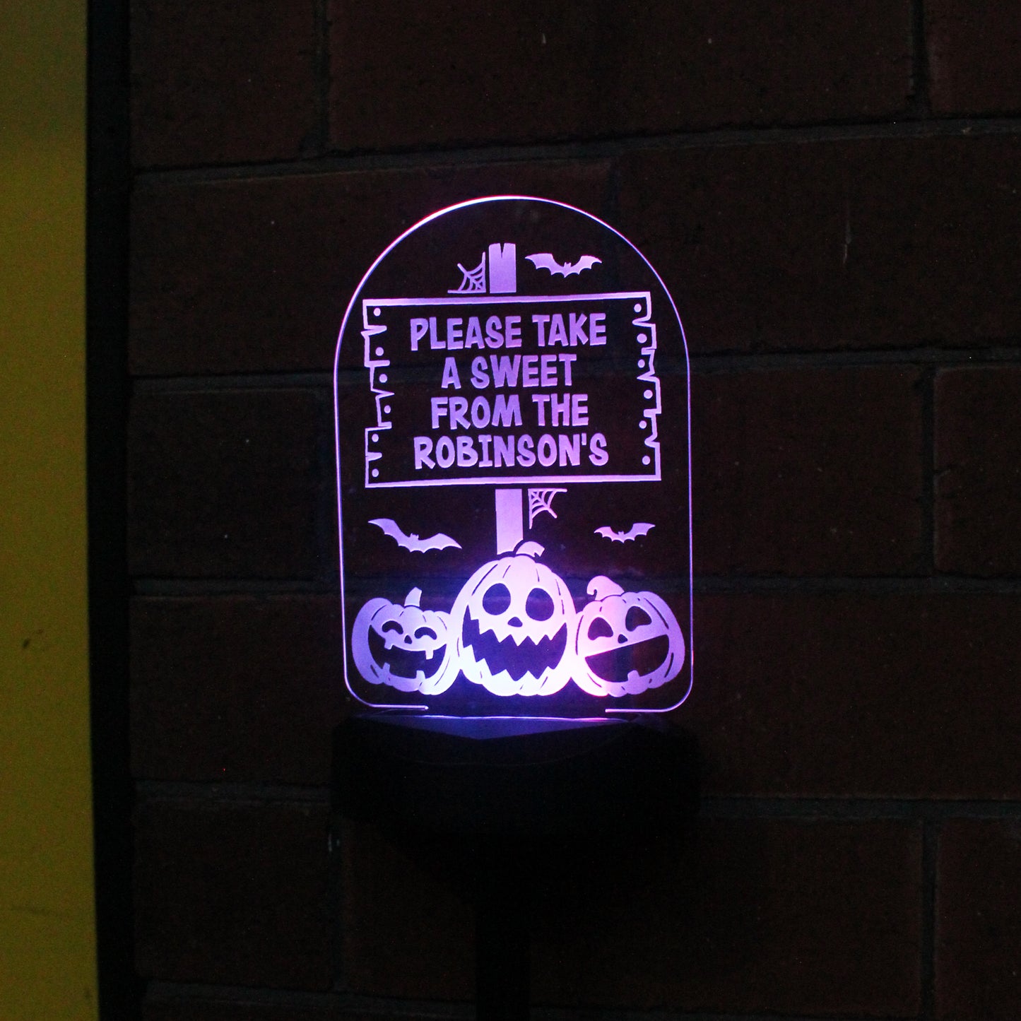 Personalised Pumpkin Patch Halloween Solar Light