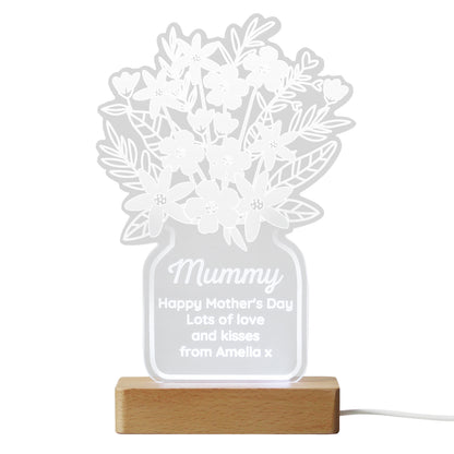 Personalised Flower Vase LED Light