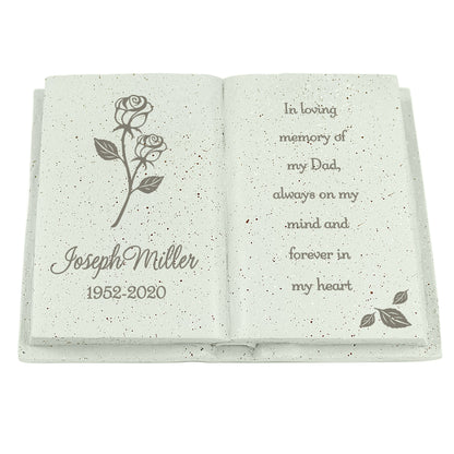 Personalised Rose Memorial Book