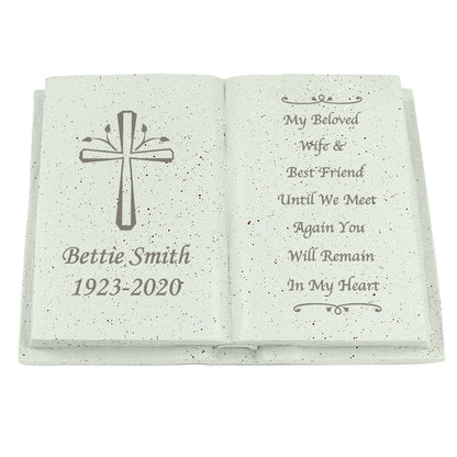 Personalised Cross Memorial Book