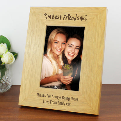 Personalised Oak Finish 6x4 Best Friends Photo Frame