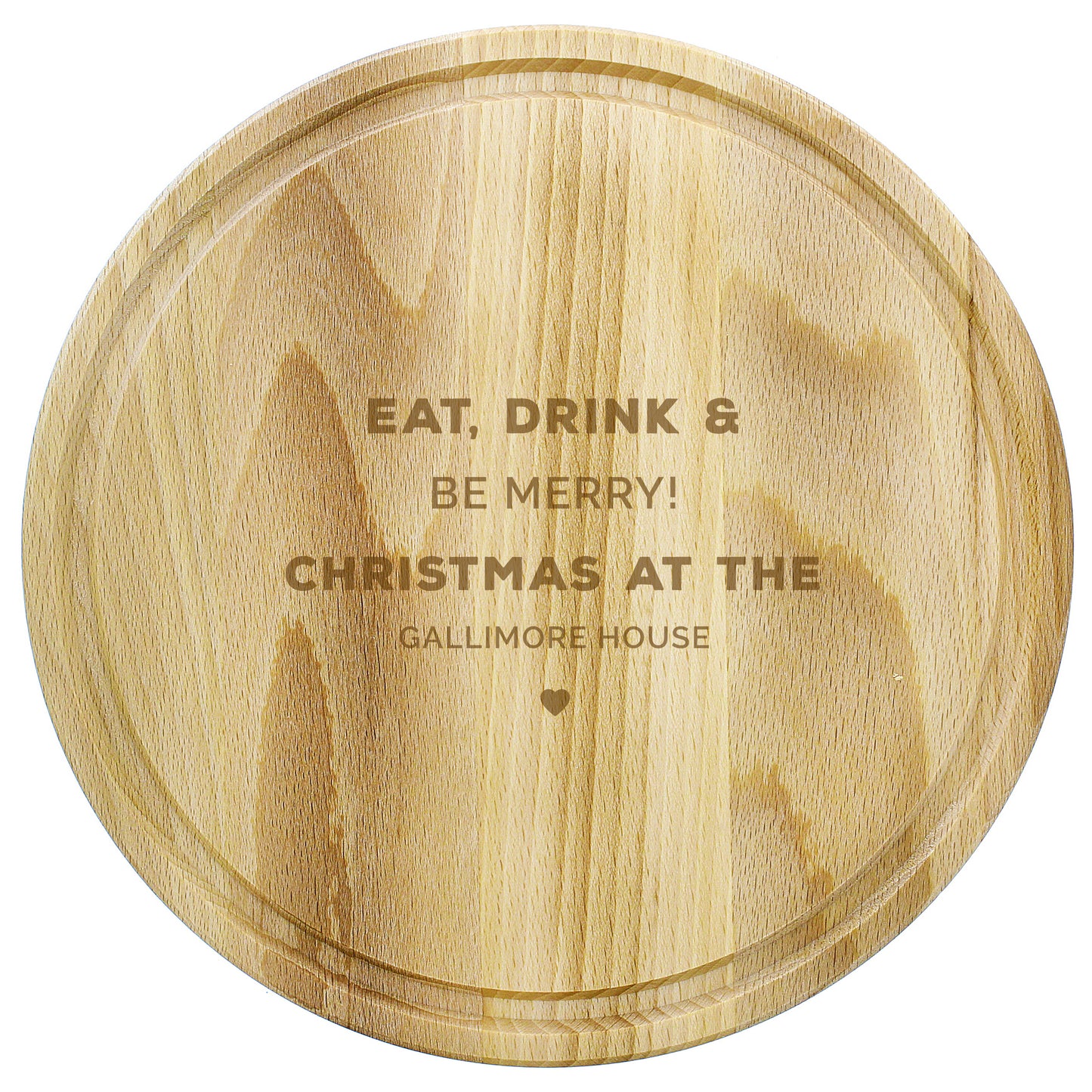 Personalised Heart Motif Round Chopping Board