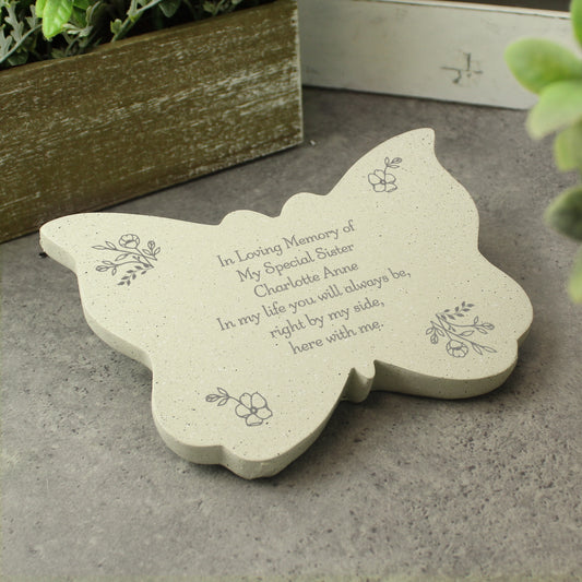 Personalised Floral Memorial Resin Butterfly