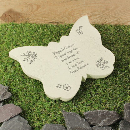 Personalised Floral Memorial Resin Butterfly