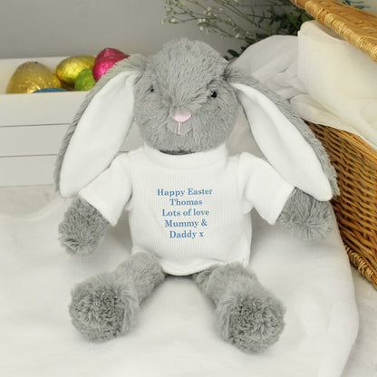 Personalised Message Bunny Rabbit - Blue