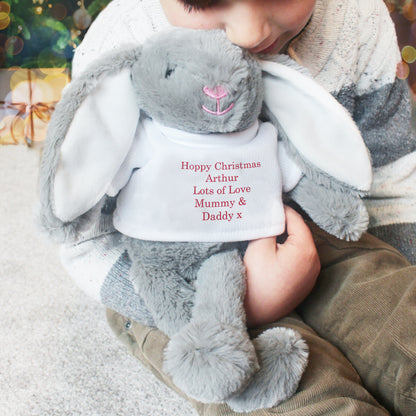 Personalised Christmas Bunny Rabbit - Red