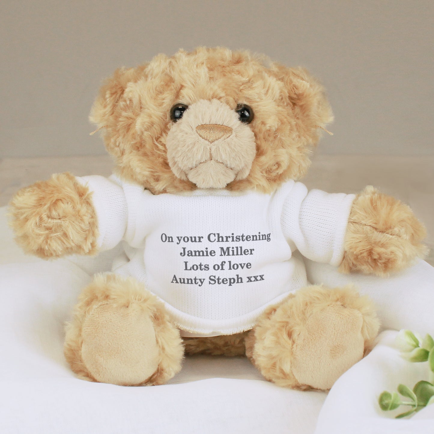 Personalised Message Teddy Bear - Grey