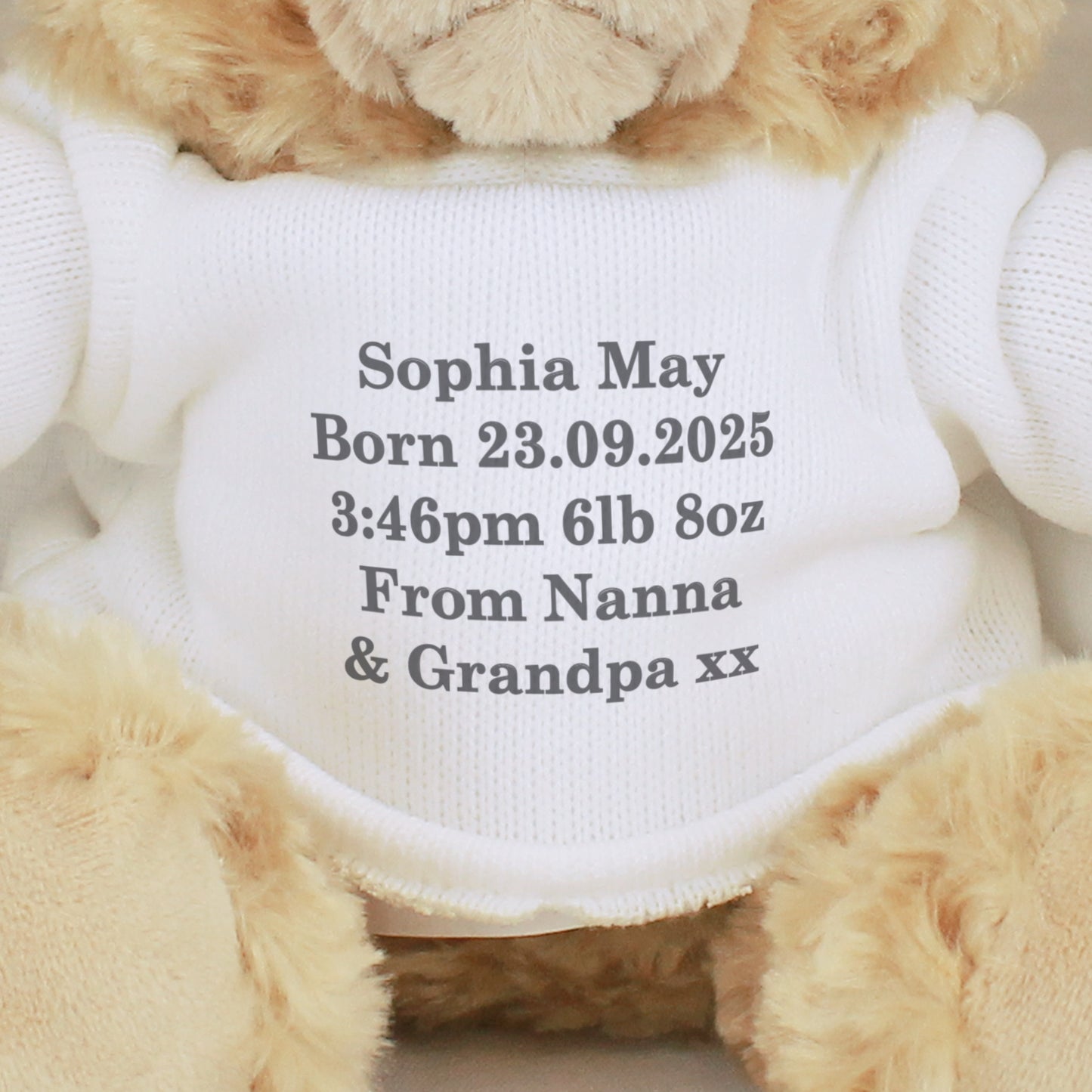 Personalised Message Teddy Bear - Grey