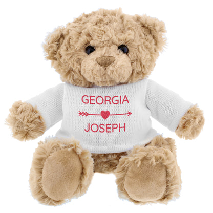 Personalised Cupids Love Heart Teddy Bear