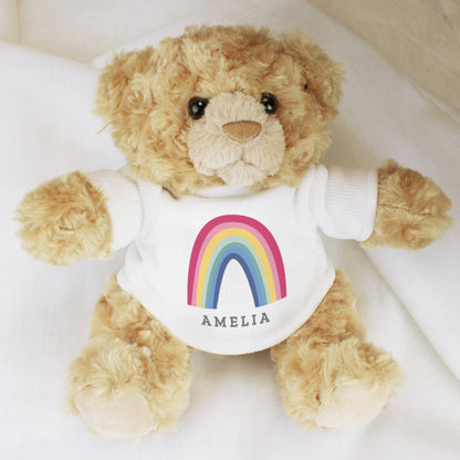 Personalised Rainbow Teddy Bear