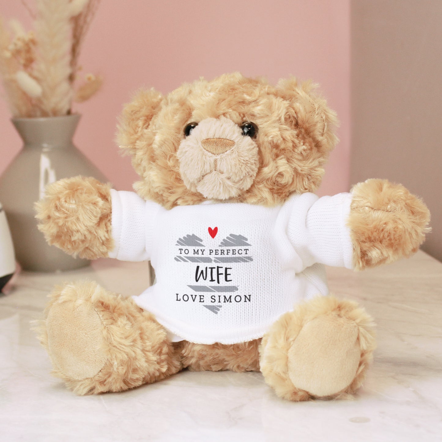 Personalised Scribble Heart Teddy Bear