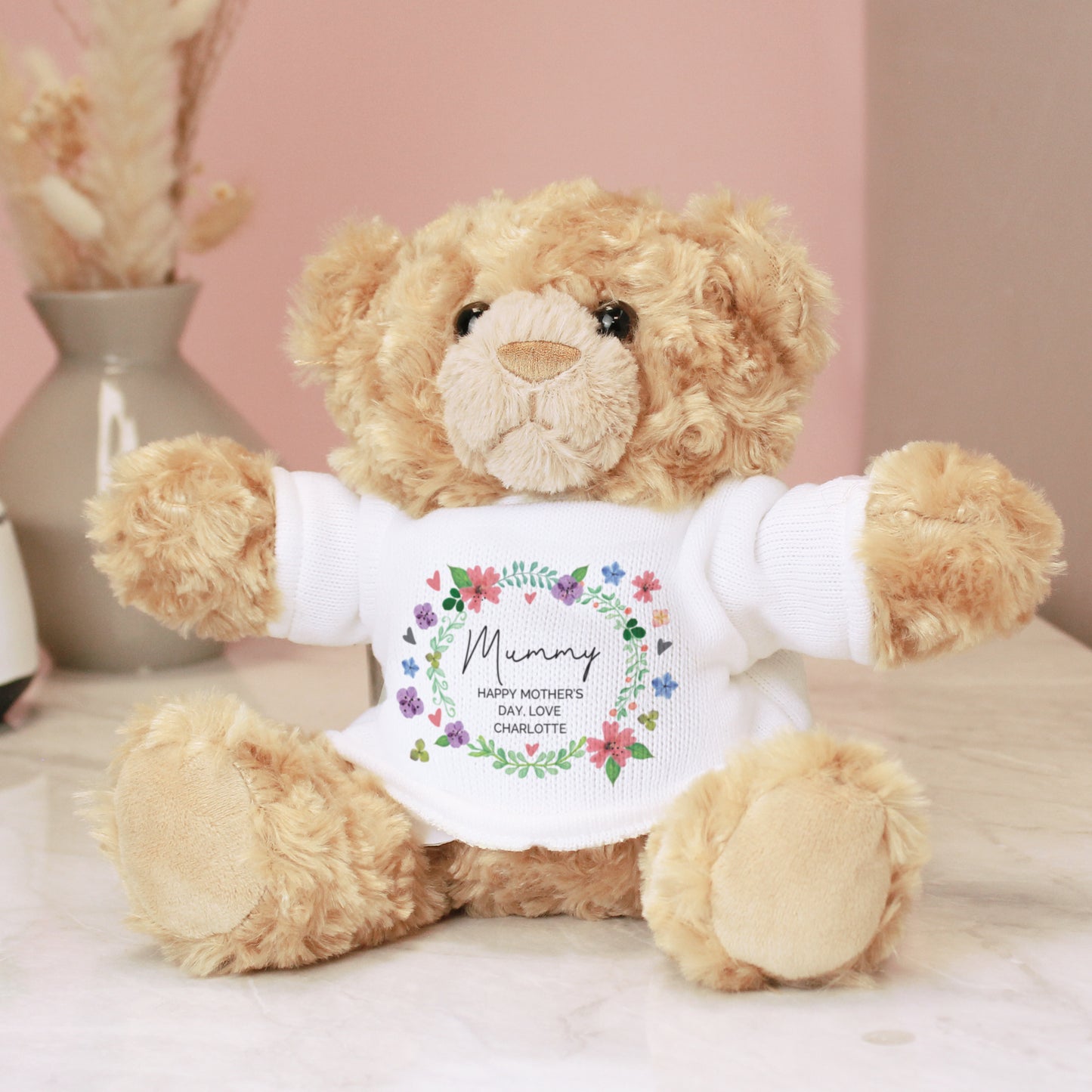 Personalised Floral Teddy Bear