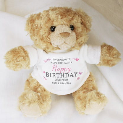 Personalised Girls Free Text Teddy Bear