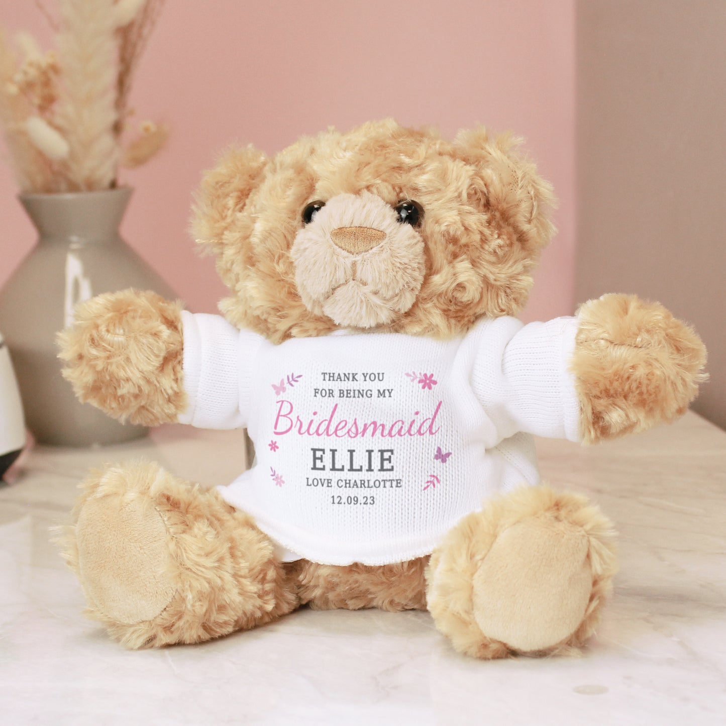 Personalised Girls Free Text Teddy Bear