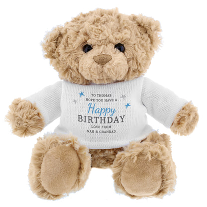 Personalised Boys Free Text Teddy Bear