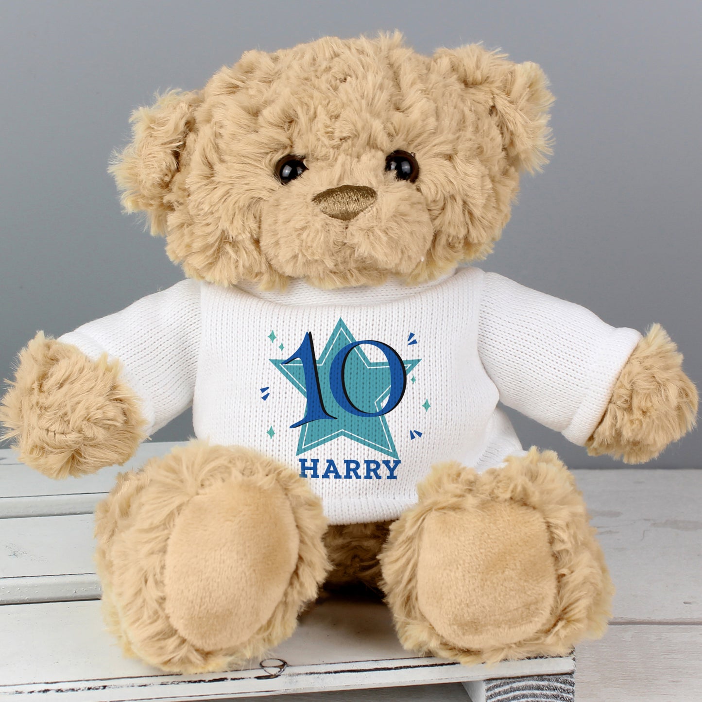 Personalised Blue Big Age Teddy Bear