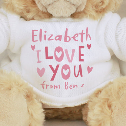 Personalised I Love You Teddy Bear