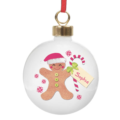 Personalised Felt Stitch Gingerbread Man Bauble