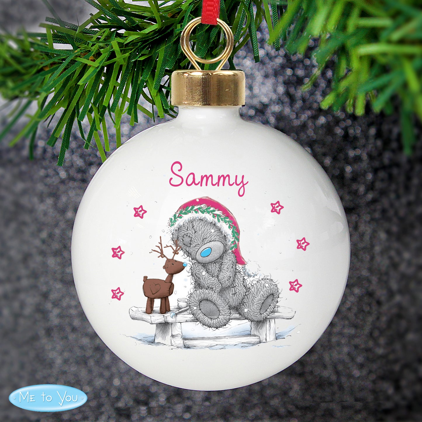 Personalised Me To You Reindeer Bauble